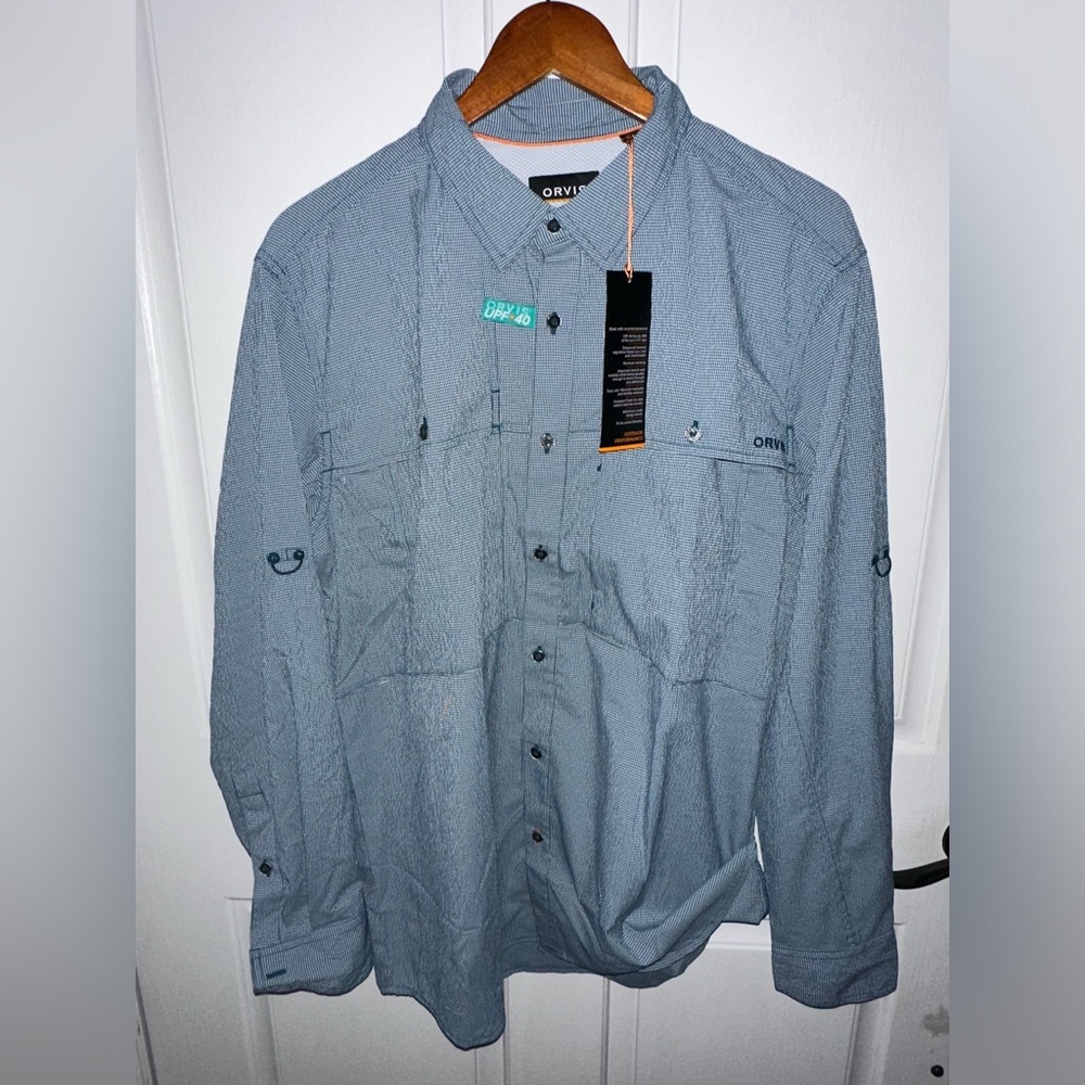 Orvis Open Air Caster Long Sleeve Shirt Blue Men’s Medium NEW